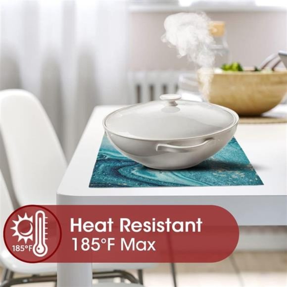 Set of 4 Placemats for Dining Table - Marble - 18 x 12 inch - Picture 3 of 7